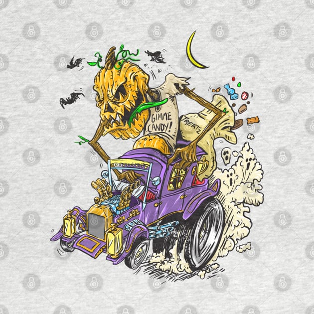 Halloween Hot Rod by eightballart